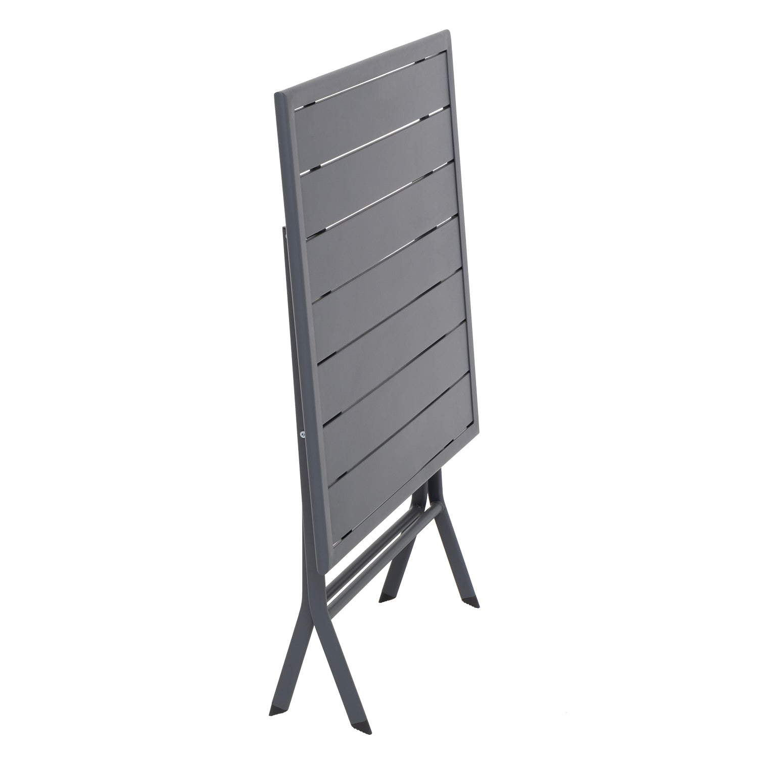 VESTIAMO CASA GIARDINO - Tavolo da giardino pieghevole Quadrato in acciaio Grigio 60x60 cm